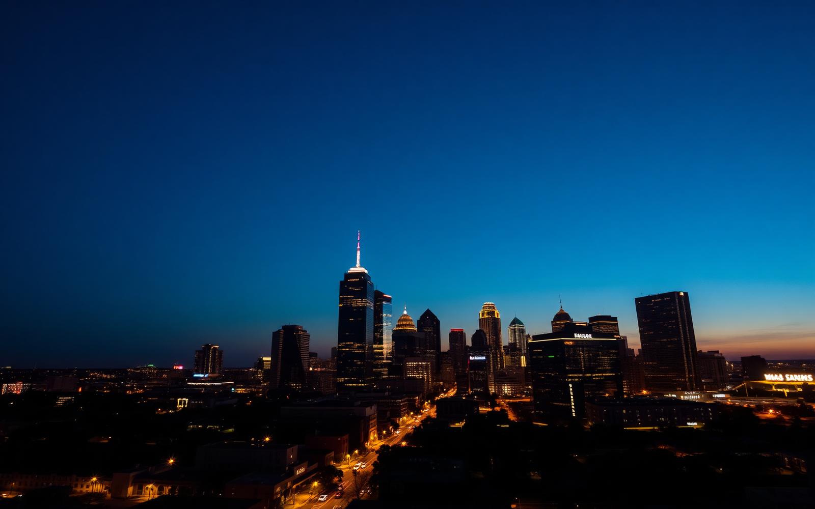 Fort Worth skyline at dusk